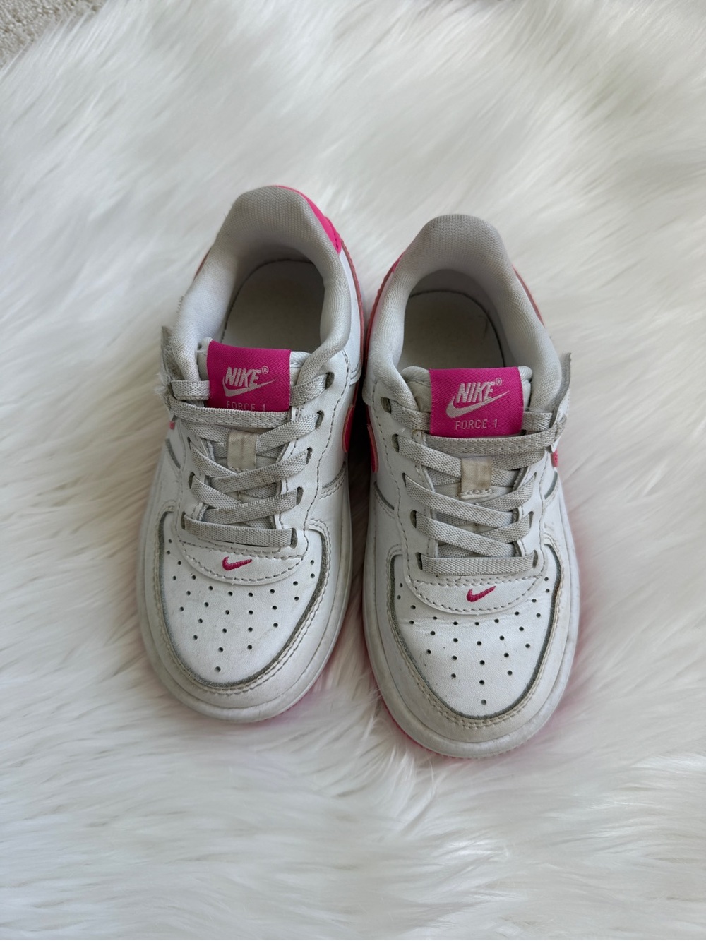 Nike Air Force 1 Low Easy On Sneaker Toddler Girls 10.5 white/laser fuchsia